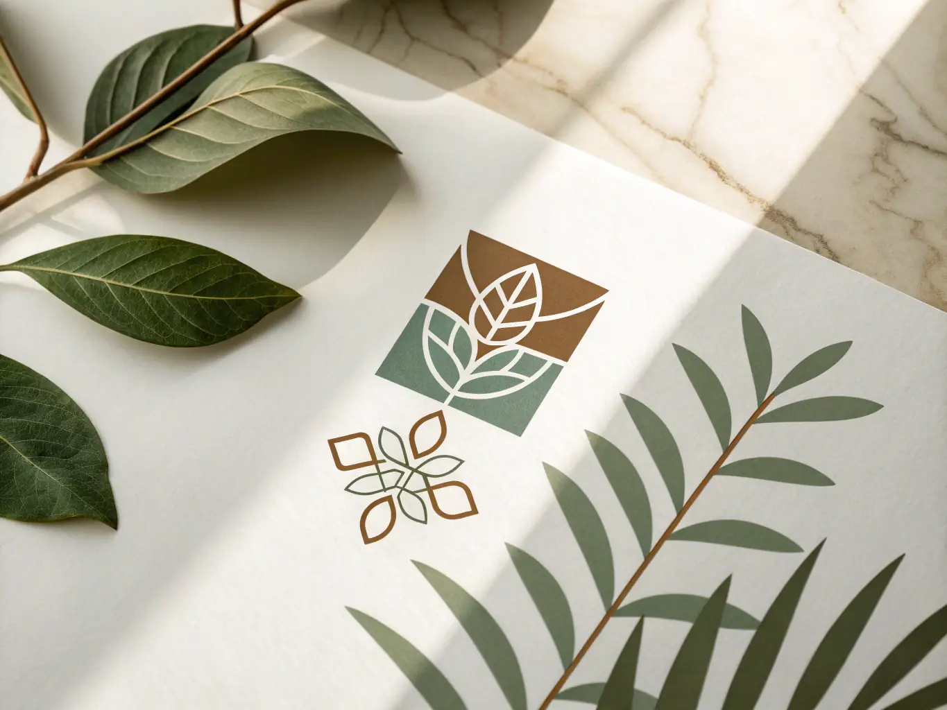 A minimalist golden icon showing a leaf gently cradling the Earth, symbolizing the brand's commitment to environmental responsibility and sustainable practices.